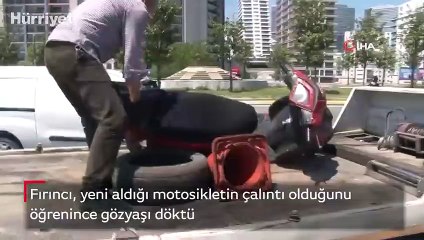 Fırıncı, yeni aldığı motosikletin çalıntı olduğunu öğrenince gözyaşı döktü