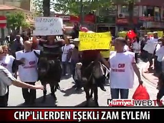 MERSİN'DE EŞEKLİ ZAM EYLEMİ