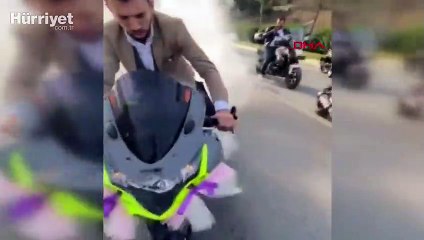 Gaziosmanpaşa'da yolu kapatan ve drift yapan motosikletliye ceza