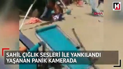 Plajda çıkan kum fırtınası büyük paniğe neden oldu