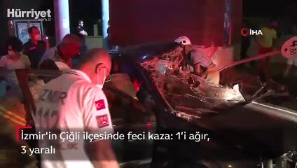İzmir’de feci kaza: 1’i ağır, 3 yaralı
