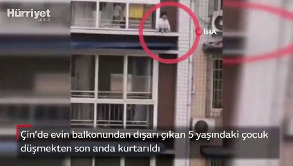 Balkona çıkan çocuk ölümden döndü