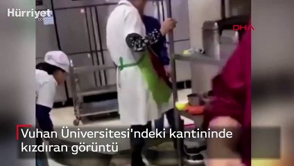 Vuhan Üniversitesi'ndeki kantininde kızdıran görüntü