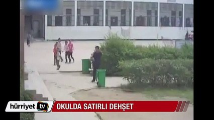 Okulda satırla dehşet saçtı