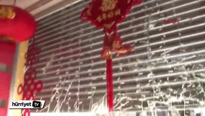 Çin lokantasına taşlı sopalı Çin'i protesto saldırısı