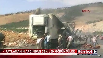 TÜRKİYE-SURİYE SINIRINDAKİ PATLAMANIN HEMEN SONRASINDA ÇEKİLEN GÖRÜNTÜLER