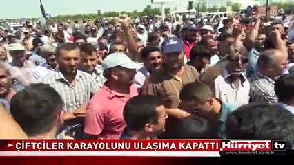 ÇİFTÇİLER ANKARA - KONYA KARAYOLUNU ULAŞIMA KAPATTI