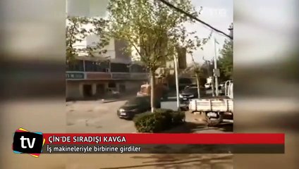 İş makineleriyle birbirine girdiler!