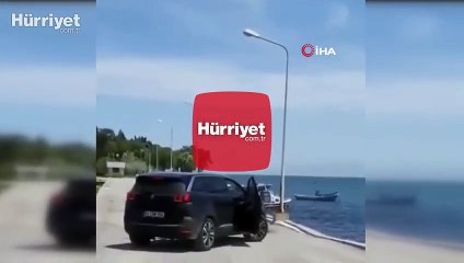 İzmir’de bir kişi kiraladığı lüks cipi denize attı