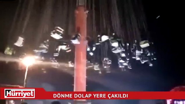 Dönme dolap yere çakıldı