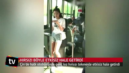 Hırsızı bir tekmeyle etkisiz hale getirdi