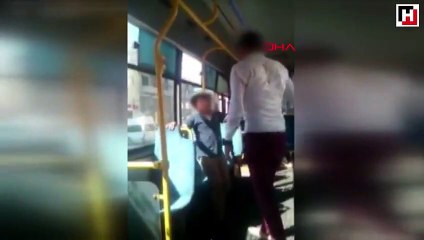 Simit satan çocuğa otobüste kemerli dayak