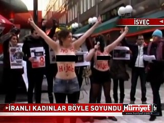 İRANLI KADINLARDAN ÇIPLAK PROTESTO