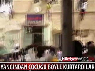 ÇOCUĞU YANMAKTAN BÖYLE KURTARDILAR