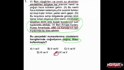 COĞRAFYA SORULARININ ÇÖZÜMLERİ