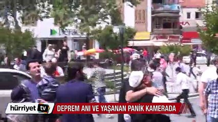 Çorlu'da deprem anı ve yaşanan panik kamerada
