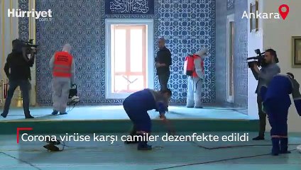 Corona virüse karşı camiler dezenfekte edildi