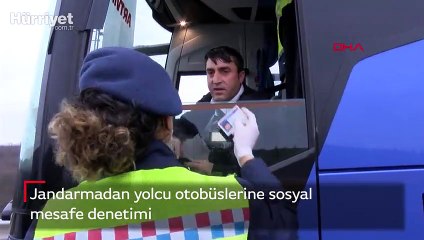 Jandarmadan yolcu otobüslerine sosyal mesafe denetimi