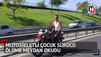 Motosikletli çocuk sürücü ölüme meydan okudu