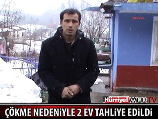 ZONGULDAK'TA TOPRAK ÇÖKTÜ, 2 EV KULLANILAMAZ HALE GELDİ