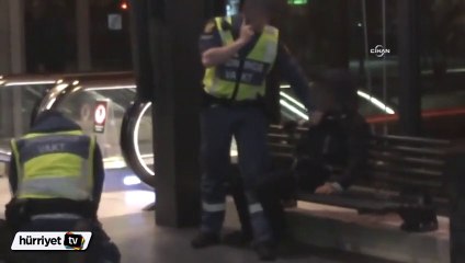 Trene kaçak binen çocuklara güvenlikçi dayağı