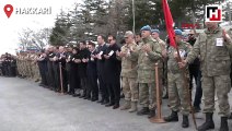 Şehit askerler için Yüksekova'da uğurlama töreni düzenlendi