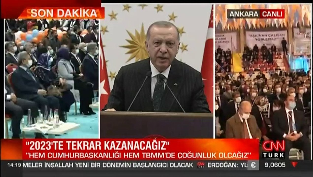 Cumhurbaşkanı Recep Tayyip Erdoğan, AK Parti 7. Olağan Kırşehir-Kırıkkale-Yozgat-Sivas İl Kongrelerine Canlı Bağlantı ile katıldı
