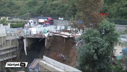 Sarıyer'de yurt inşaatında toprak kayması