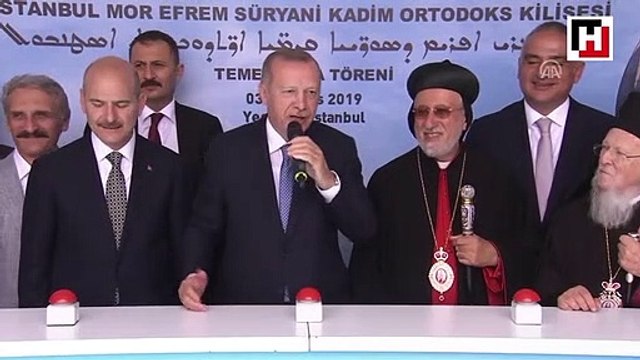  Cumhurbaşkanı Erdoğan, Mor Efrem Süryani Kadim Kilisesi'nin temel atma törenine katıldı 