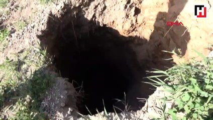Sivas Kalesi'nin yamacında 15 metrelik çukur oluştu