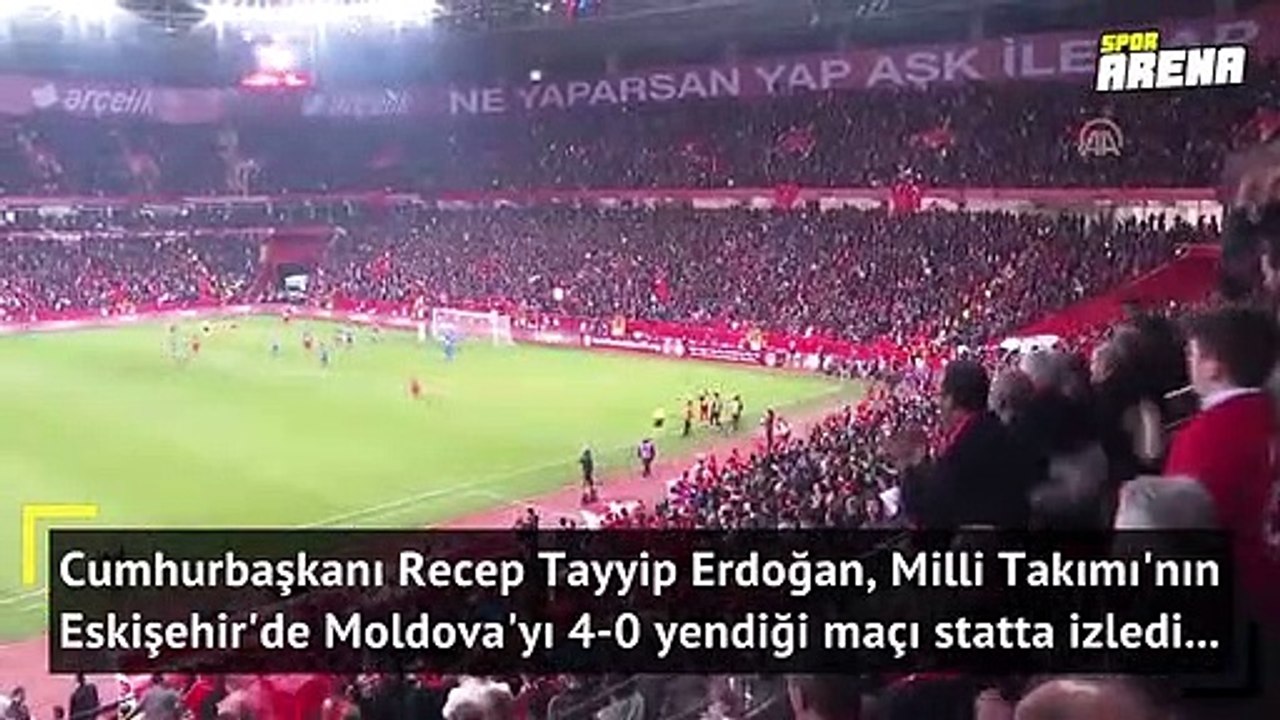 Cumhurbaşkanı Erdoğan, A Milli Futbol Takımı'nın maçını izledi