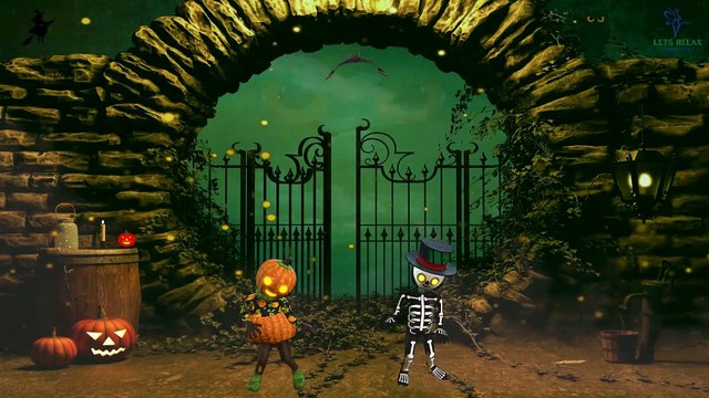 Pumpkin & Skelton Dancing on Halloween Night Halloween Celebrations Scary Sounds • Horror Voices