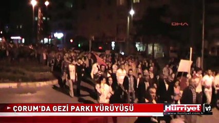 ÇORUM'DA TAKSİM GEZİ PARKI YÜRÜYÜŞÜ