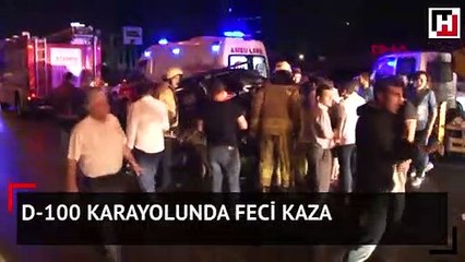 D-100 karayolunda feci kaza