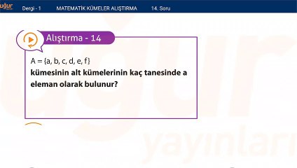 Matematik-Kümeler ve Alıştırmalar Soru:14