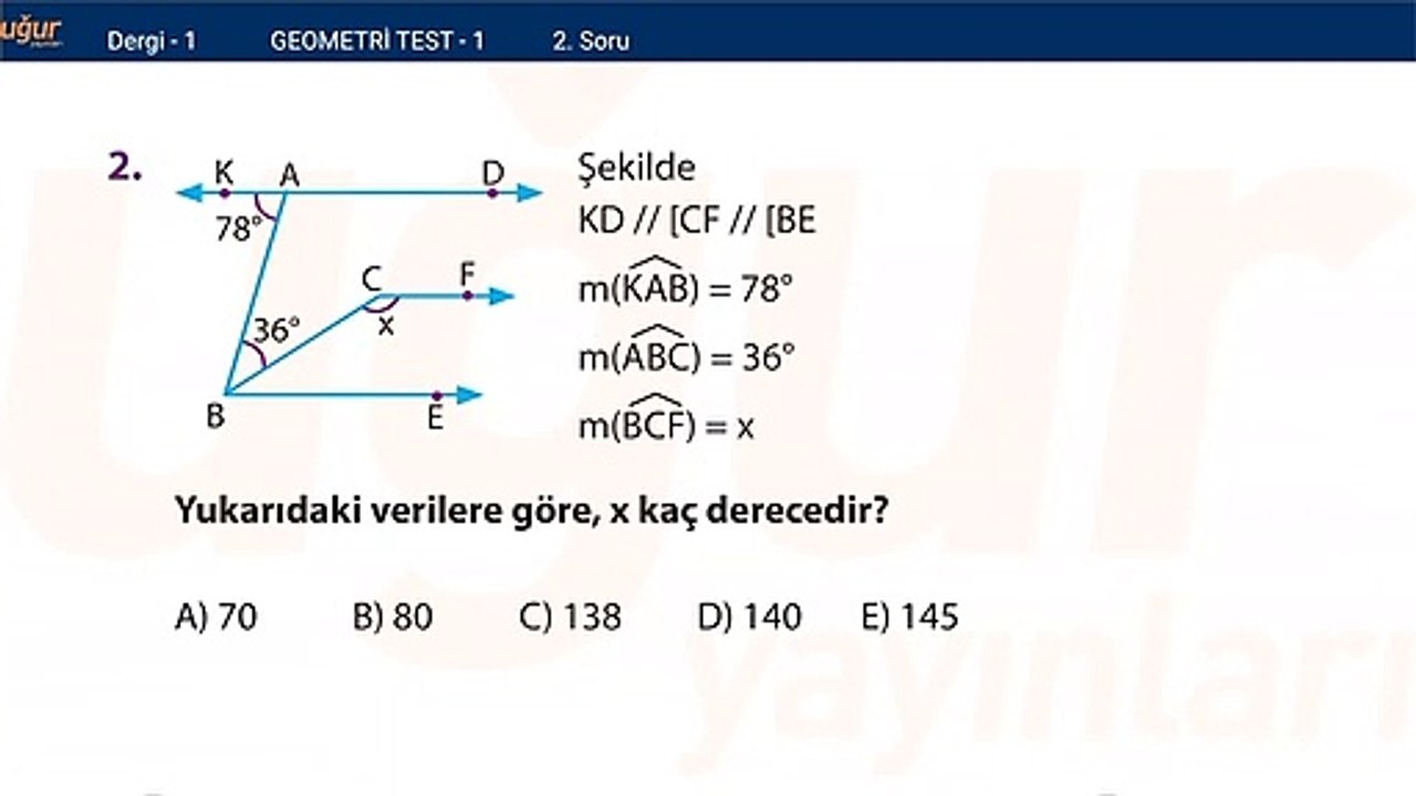 Geometri - Test 1 Soru: 2