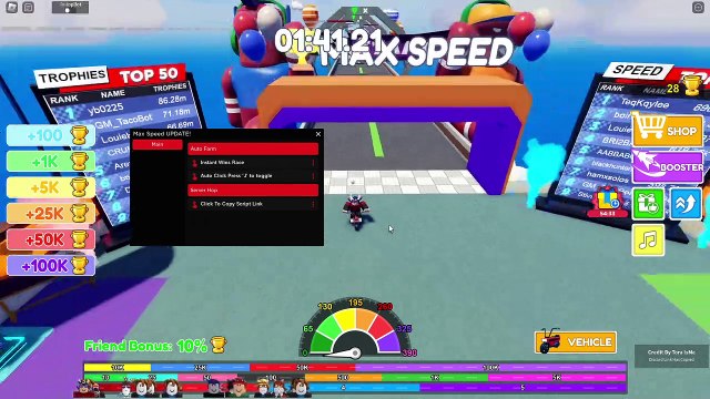 MAX SPEED Script Pastebin 2022 AUTO FARM - AUTO CLICKER (INSTANT WIN)