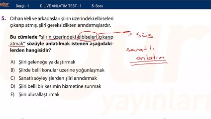 Türkçe Konu Testi 1 - soru: 5
