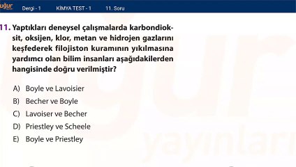 Kimya - Test 1 Soru: 11
