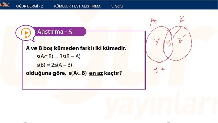 Matematik - Kümeler ve Alıştırma Soru : 5