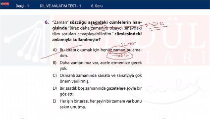 Türkçe Konu Testi 1 - soru: 6