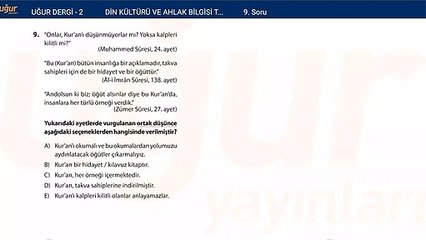 Din Kültürü ve Ahlak Bilgisi - Test1 - Soru: 9