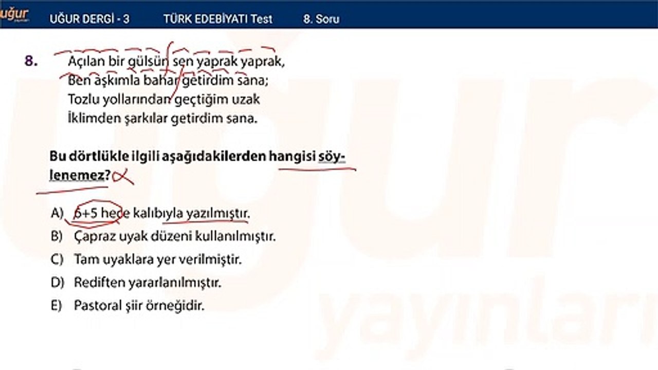 Türk Edebiyatı – Test Soru: 8