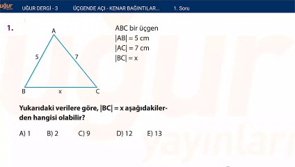 Geometri - Kenar Bağlantıları - Test Soru : 1