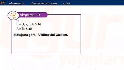 Matematik - Kümeler ve Alıştırma Soru : 9