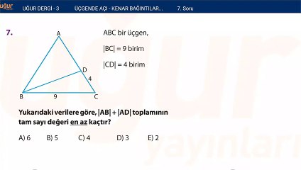 Geometri - Kenar Bağlantıları - Test Soru : 7