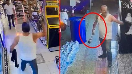 Husumetli olduğu kardeşinin dükkanını baltayla bastı