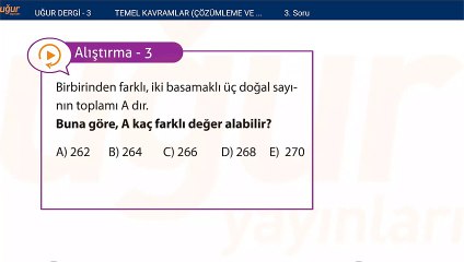 Temel Matematik - Temel kavramlar Çözümleme ve Dört İşlem Alıştırmalar : 3