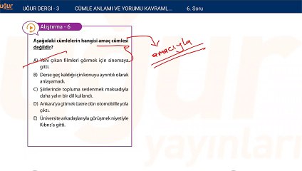 Türkçe - Cümle Anlamı ve Yorumu Kavramlar Soru : 6