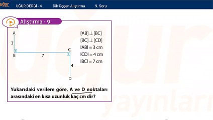Geometri - Dik Üçgen Alıştırma Soru: 9